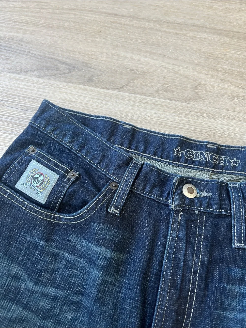 CINCH Mens Stretch Dark Wash Denim Jeans 32x36 Western Cowboy